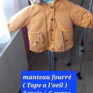 Manteau chaud bébé taille 3 mois