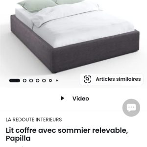 NOUVEAU ENCORE EMBALLÉ - LIT COFFRE PAPILLA 160X200CM