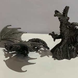 Lot de 12 figurines dragons en métal