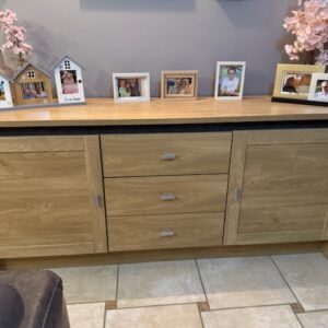 Ensemble meubles salon contemporain – table, meuble TV, colonnes tiroirs, bahut