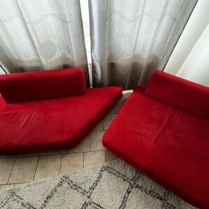 Canapé en alcantara rouge
