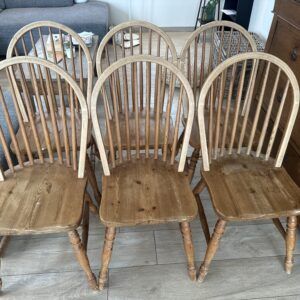 Lot de 6 chaises en bois vintage