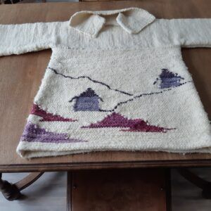 Pull chaud pur laine filer à la main T S/M