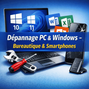 🔧 Dépannage PC, Windows 10/11 – Bureautique & Réparation smartphones/tablettes