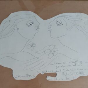 Dessin crayon signée Blandy Mathieu