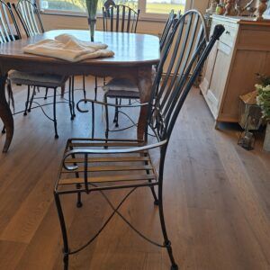 Lot de 6 chaises en fer forgé
