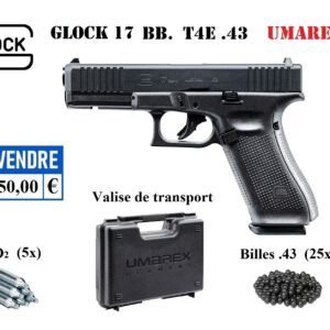 Réplique GLOCK 17 T4E .43 - CO2 - Umarex Airsoft, paintball