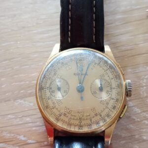 Rare Chronographe Vintage RODANA – Or Massif 18K – Années 40 – État Collection