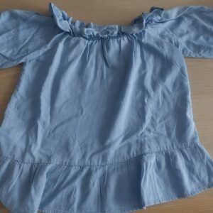 Blouse bleue Vero Moda - Encolure Bardot.
