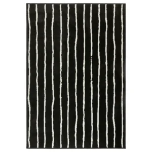 tapis noir et blanc à poils ras 133 x 195 cm