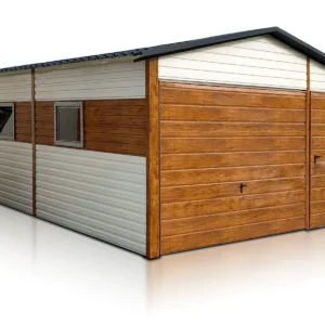 Garage en tôle simple 4×6 m Double pente Blanc