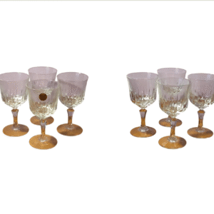 8 verres à pied en cristal d'Arques vintage (H 16cm/ 14,5cm)