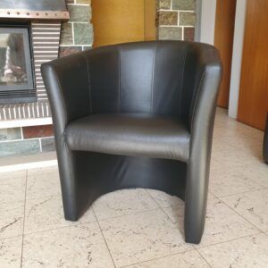 Fauteuil Cube Cuir Noir