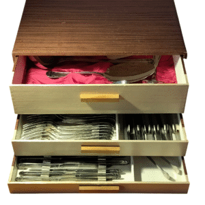 Ménagère vintage 60/70 complet 12 pers. Reppel inox 18/8