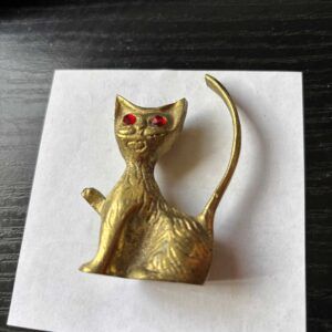 Figurine chat en laiton, rare, vintage