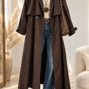 Magnifique Trench marron chocolat MYBEL – Made in Italy